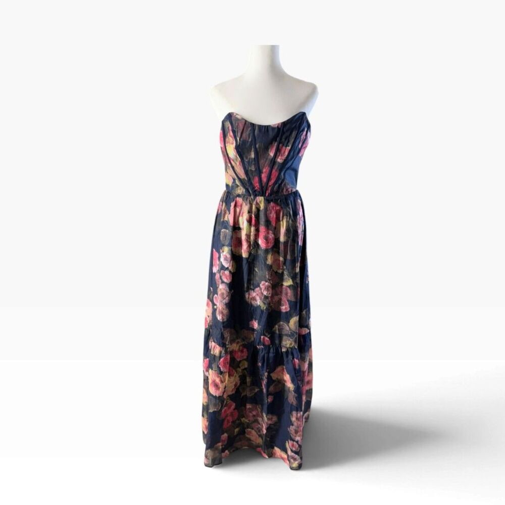 Lulus Blue Floral Maxi Dress New With Tags M